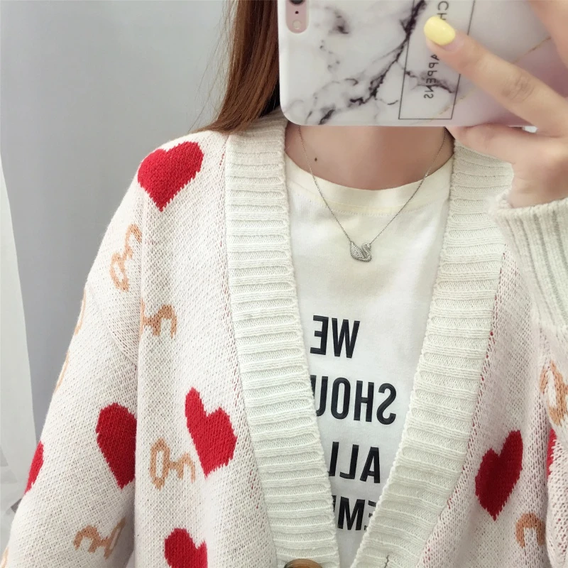 Женский вязаный кардиган с карманами MERRY PRETTY однобортный свободный свитер