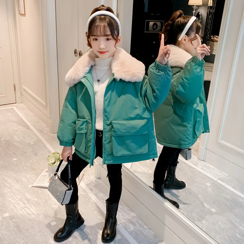 Зимняя стеганая куртка для девочек новинка 2021 утепленная маленьких среднего и