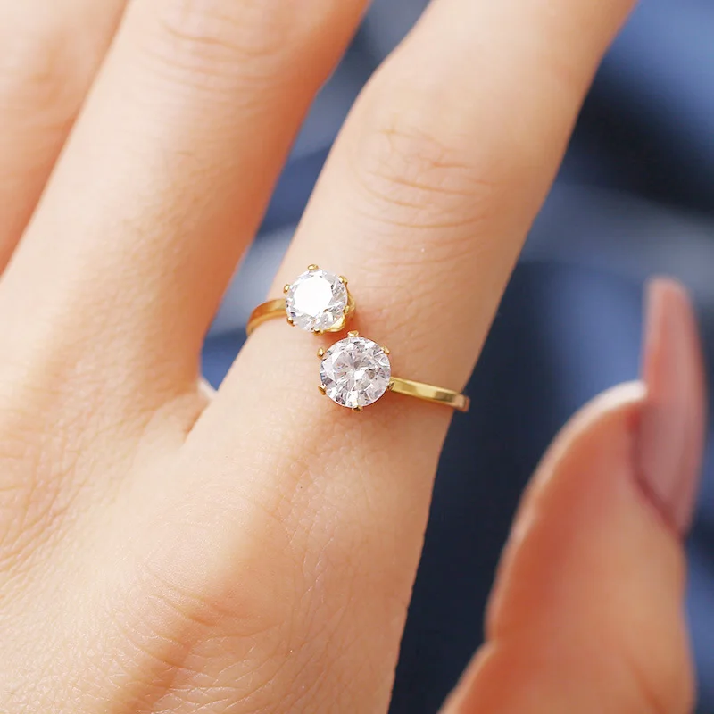 

316L Stainless Steel Rings Crystal Zircon 2022 Popular Styles Engagement Wedding Gift For Men Women Finger Rings Jewelry