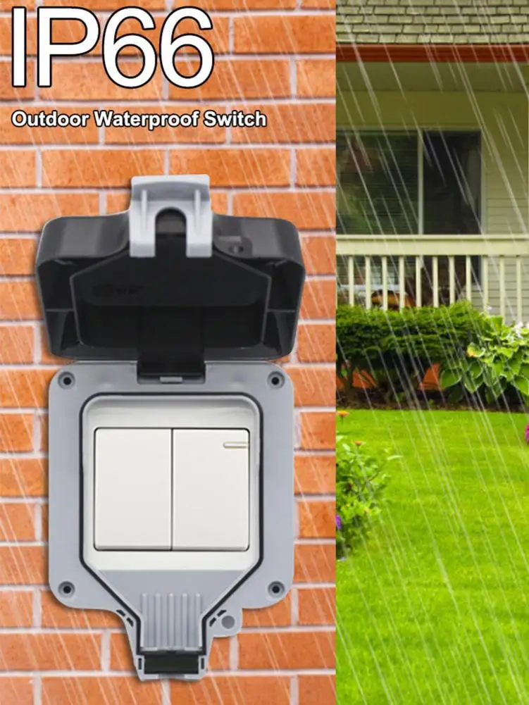 

1PCS Wall Socket Waterproof Power Switch Board Panel Switch Protection Box With Waterproof Cover For Bathroom, Outdoor Garden