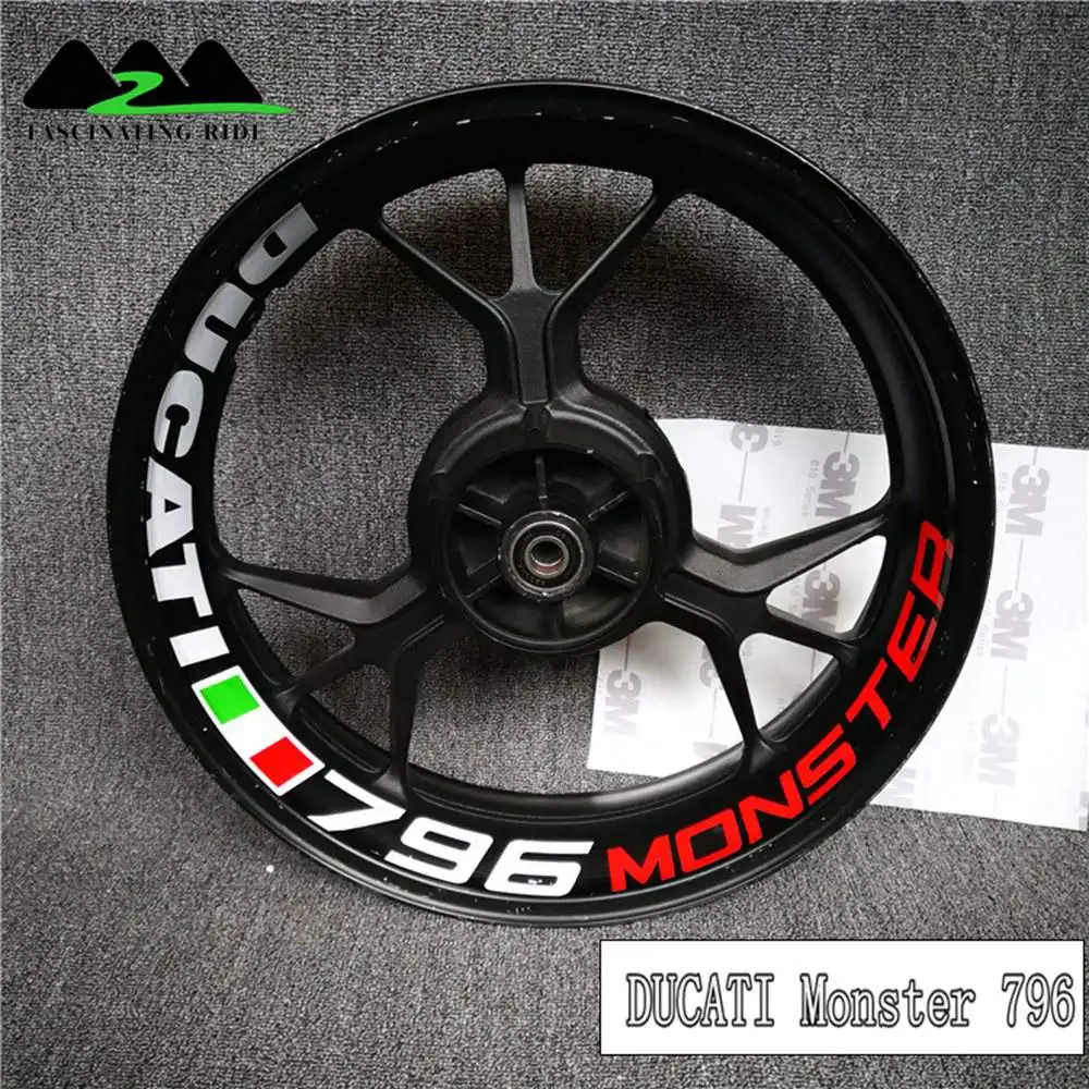 796 Применимый для поездок на мотоцикле Ducati 796/696/795/821/848/899/899/1200/1199/1299 Monster в байкерском стиле из водонепроницаемого материала светоотражающего стикера - Цвет: 796