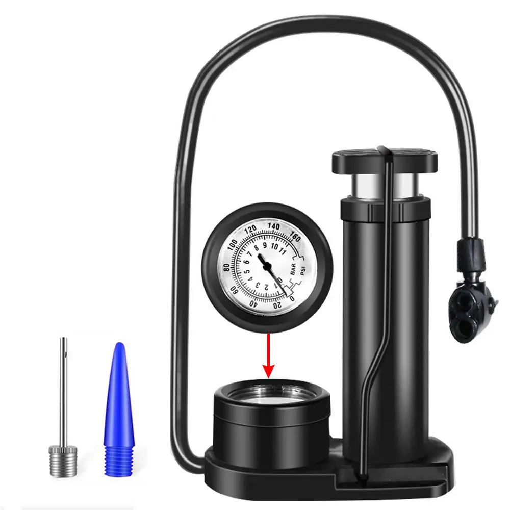 

Bike Pump Inflator Automatic Car Cycling Bicycle Accessories with Barometer Fits Universal Presta and Schrader