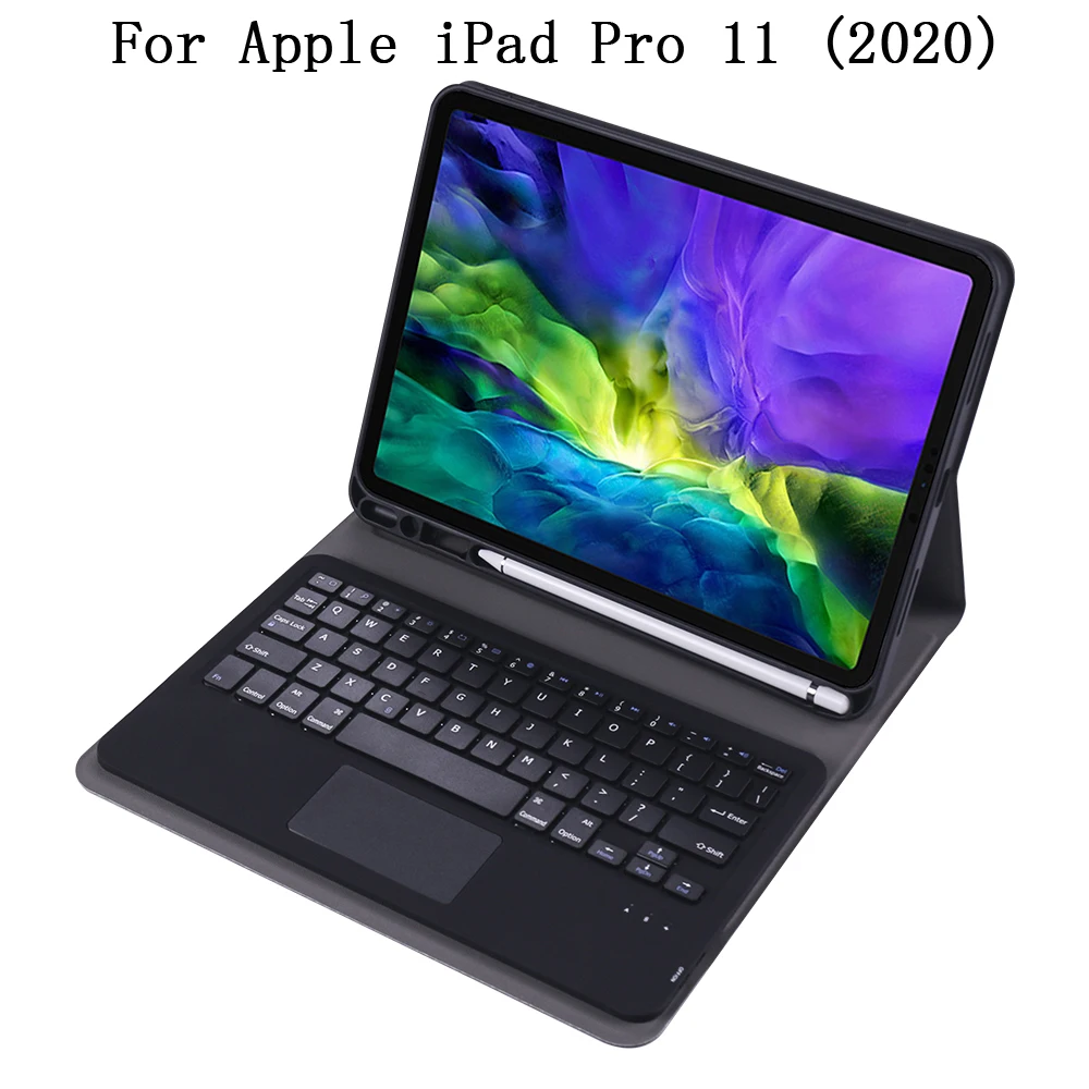 Чехол для планшета из ТПУ с отделением карандашей и сенсорной bluetooth клавиатурой