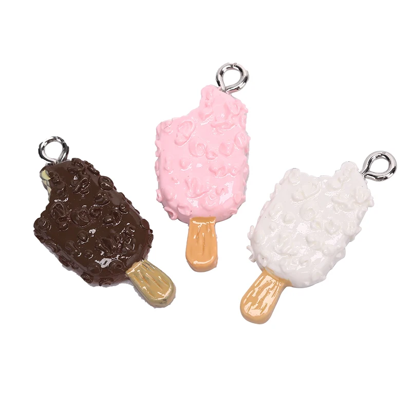 

15Pcs/Set Resin Icecream Charms Necklace Pendant Jewelry Crafts DIY Findings 3 Colors