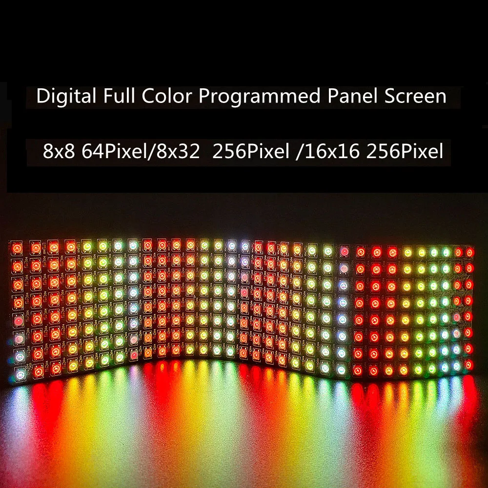 WS2812B RGB 5050 SMD DC5V Гибкая 8x8 16x16 8x32 Пиксельная Панель Матричный экран WS2812 IC