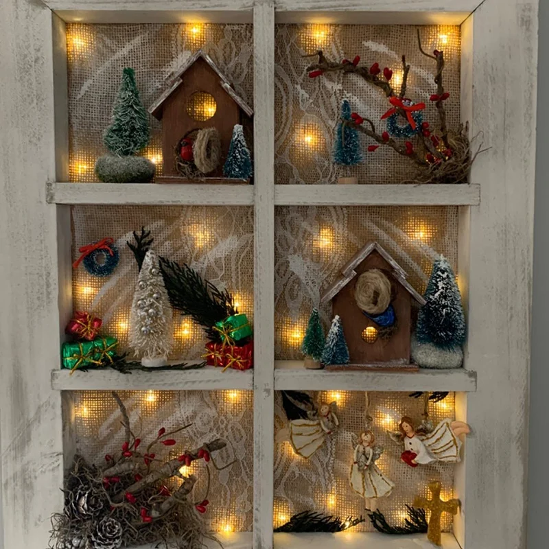 

2021 56 Pcs Artificial Mini Christmas Trees Miniature Sisal Frosted Christmas Trees Bottle Brush Trees for DIY Crafts Home