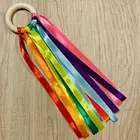 Высококачественное детское кольцо с сенсорной лентой, Радужный Розовый Белый-Монтессори, игрушечный подарок для новорожденных