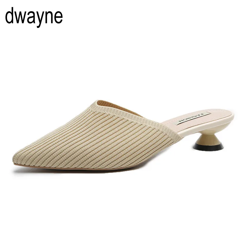 С Острым носком тканые трикотажные женские полусапожки Полусапожки на среднем