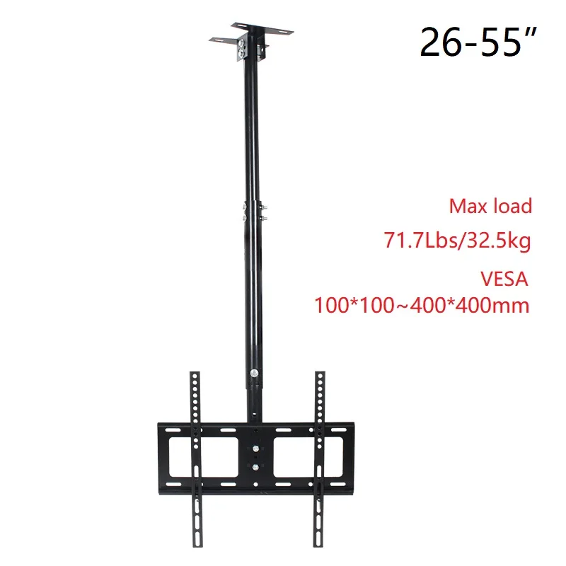 

HILLPORT 400X400 26"-55" Height adjustable tilt up down tv wall mount lcd ceiling bracket led stand T510