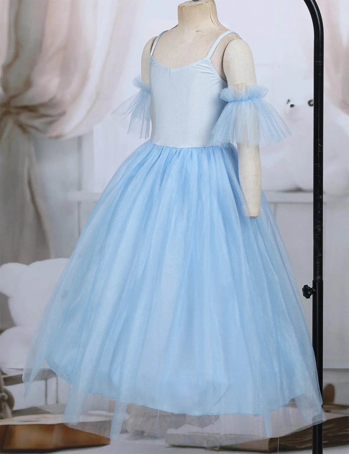 Романтический стиль балетные костюмы Детские Длинные Платья На Бретельках