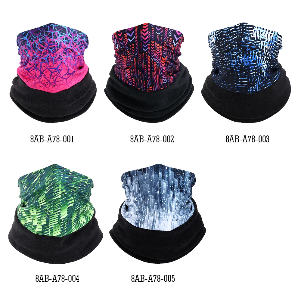 

Women Men Winter Fleece Print Neck Gaiter Balaclava Warmer Polar Motorcycle Motorbike Skiing Snowboard Half Face Mask Scarf