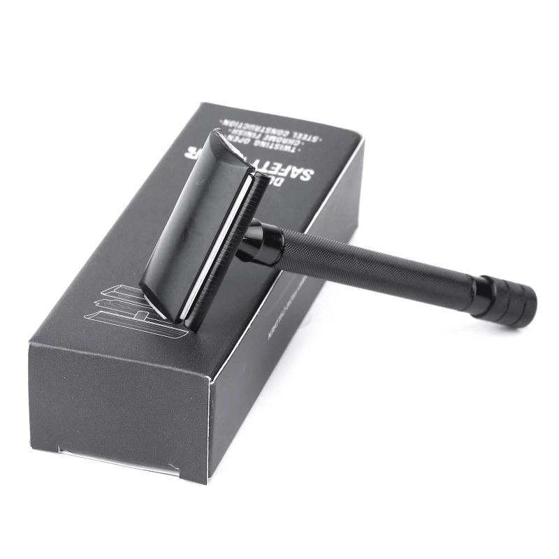 

Vintage Manual Short Handle Razor with Brush Classic Safety Double Edge Mens