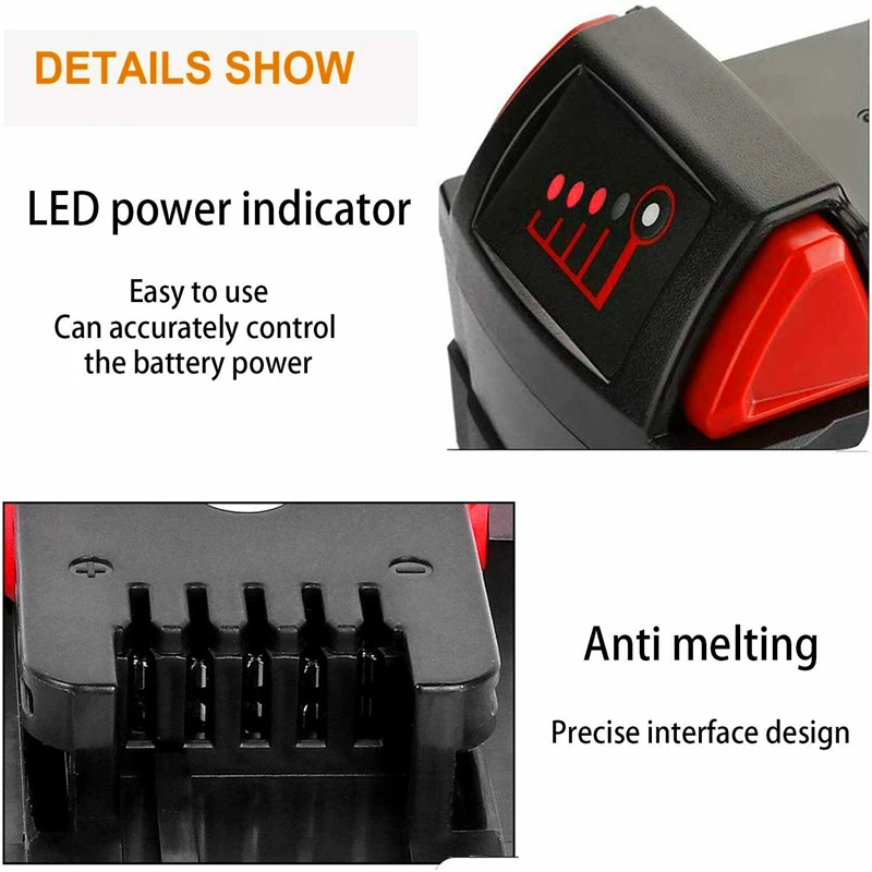Аккумулятор для Milwaukee M18 9000 мАч 9 Ач 18 в литий-ионный перезаряжаемый аккумулятор