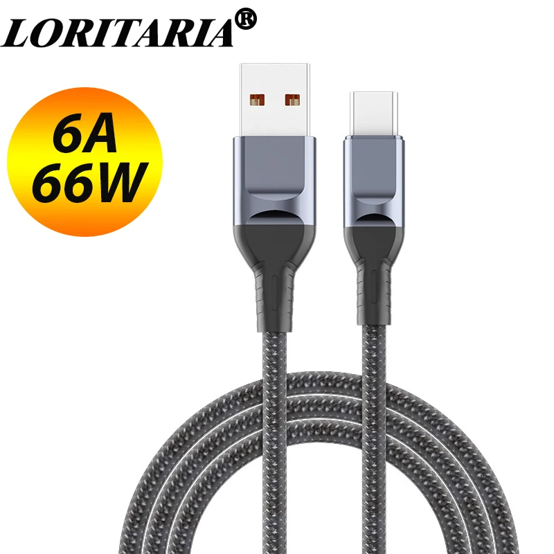 

USB-кабель для Samsung S20 S21 Xiaomi Huawei, 6 А, 66 Вт