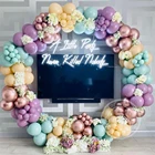 137 шт. Макарон цвет пурпурный, синий, воздушные шары гирлянда арочный комплект хром шар цвета розового золота с бантом для свадебной церемонии, душ День рождения украшения