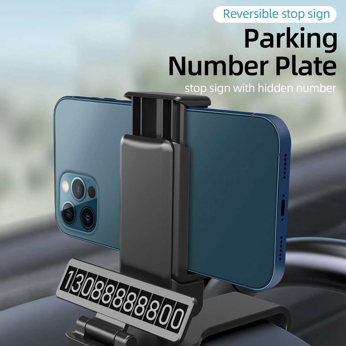 

SeynLi With Number Plate 360 Rotation Easy Install Car Phone Holder GPS Stand Practical Stable Styling Clip Magnetic HUD Bracket