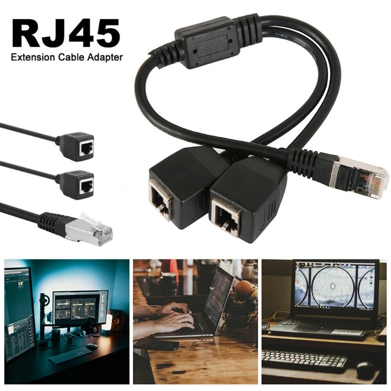 RJ45 1 macho a 2 hembra порт LAN Ethernet divisor de red Y de transмиссия estable Cat5e Cat5 Cat6 легко адаптировать кабель RJ45 1 macho a 2 hembra порт LAN Ethernet divisor de red Y de transмиссия estable Cat5e Cat5 Cat6 легко адаптировать кабель