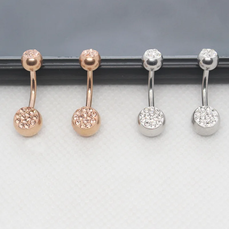 Прозрачный Циркон драгоценный камень кости пупочные ногти пирсинг пупка Пирсинг