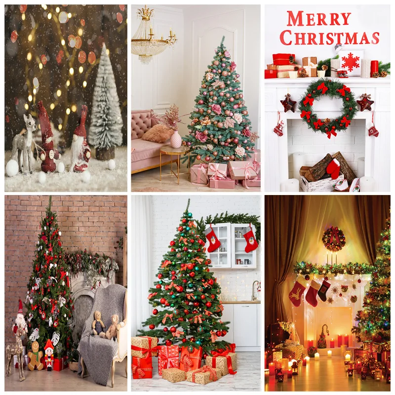 

Christmas Theme Photography Background Indoor Christmas Tree Baby Portrait Backdrops For Photo Studio Props 21904 TSP-02