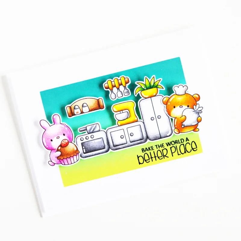 Bear Baking Four Seasons Sheeps Farm Fun Picnic вечерние плавные плавающие марки и штампы для