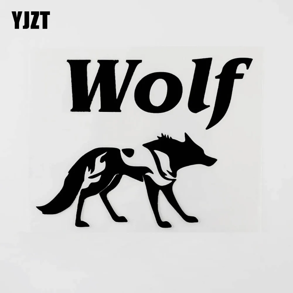 

YJZT 13,6 см × 10,6 см Виниловая наклейка с изображением ходящего животного волка, Стайлинг автомобиля, наклейка для автомобиля, черный/серебрист...
