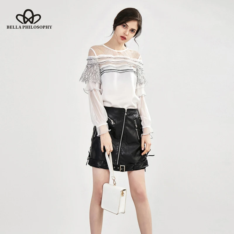 HStar 2020 Blouses Shirt Tops Office sutumn Ladies Streetwear Girls Vintage Elegant Sweet Crop Casual lace women Top |