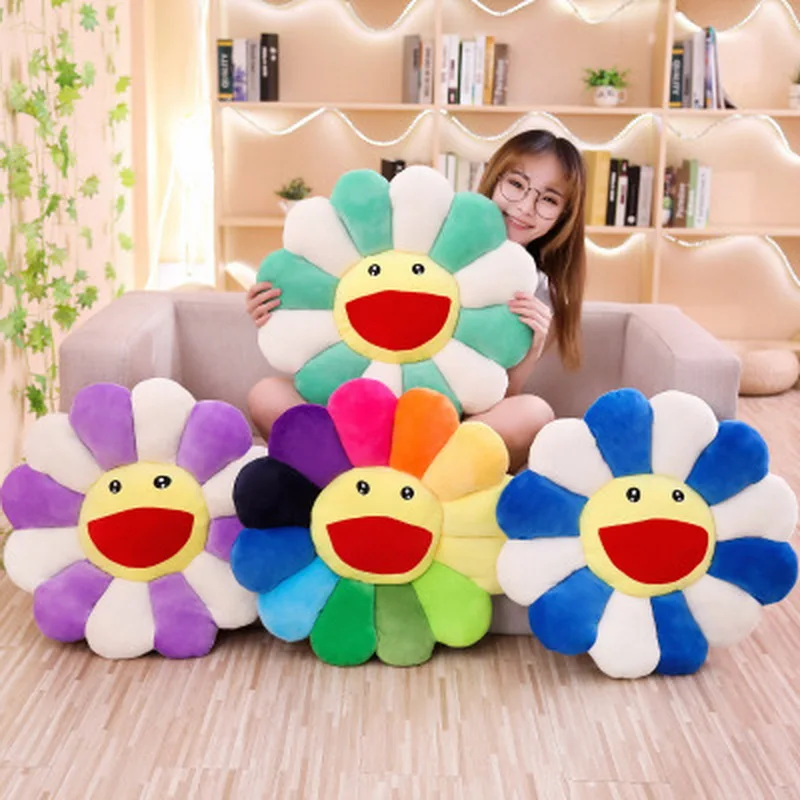 

Sunflower Smile Sun Flower Plush Toys Stuffed Dolls Cat Pet Cushion Mat Pillow Home Bedroom Car Shop Restaurant Decor Girl Gift