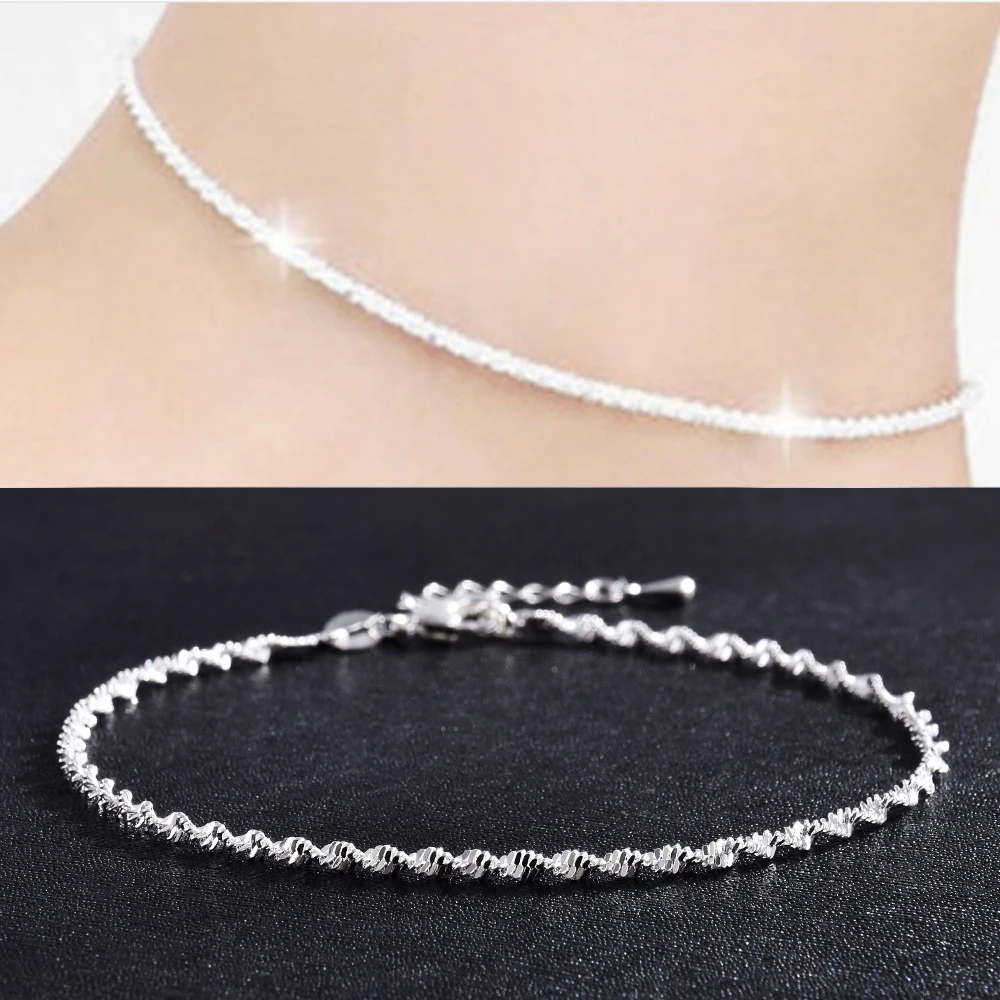 

Fashion Ankle Bracelet Women Silver Color Anklet Foot Jewelry Chain Beach Gifts
