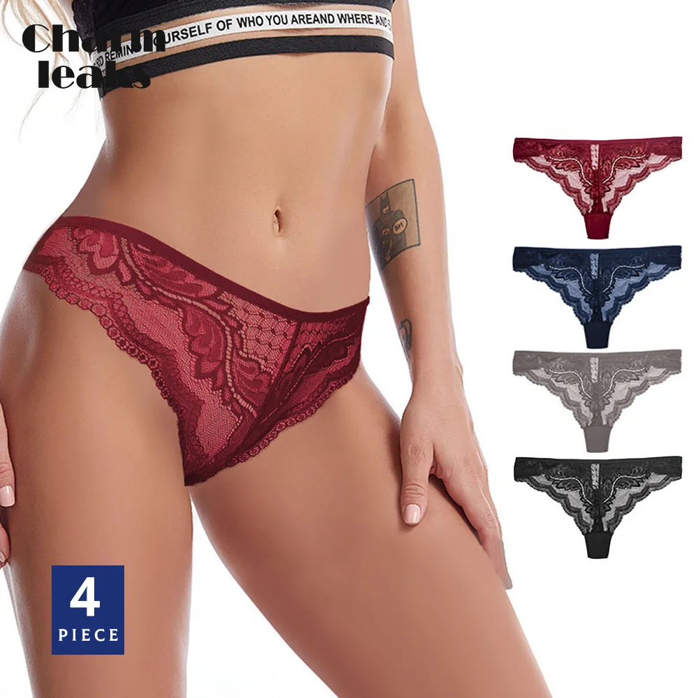 

Charmleaks Women’s Lace Panties Sexy Bikini Stretch Knicker Seamless Underwear Pack of 4 S-XL