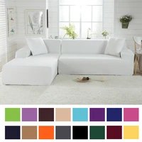 white modern sofa cover elastic solid color polyester corner sofa couch slipcover seat protector for living room 123 seater