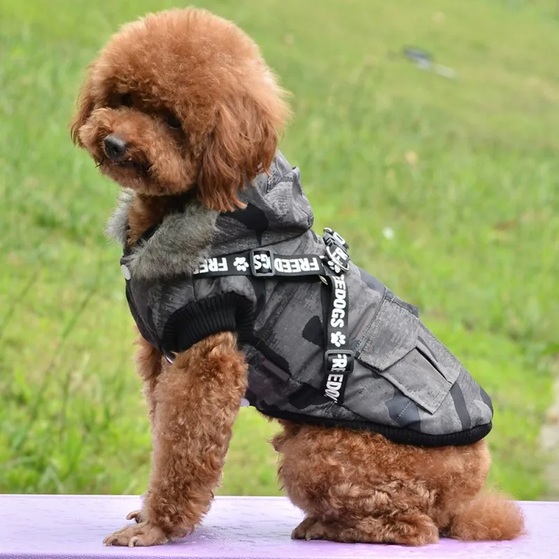 

Winter Hot-Selling Classic Camouflage Strap Warm Cotton Jacket Waterproof And Windproof Jacket For Small And Medium-Sized Dogs