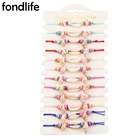 Радужные бусины из полимерной глины 6 мм, радужные бусины из радужной полимерной глины, Коури, морской улитки, ракушки, браслет ручной работы, Женский шнур, шнур для вытягивания, ювелирные изделия в подарок