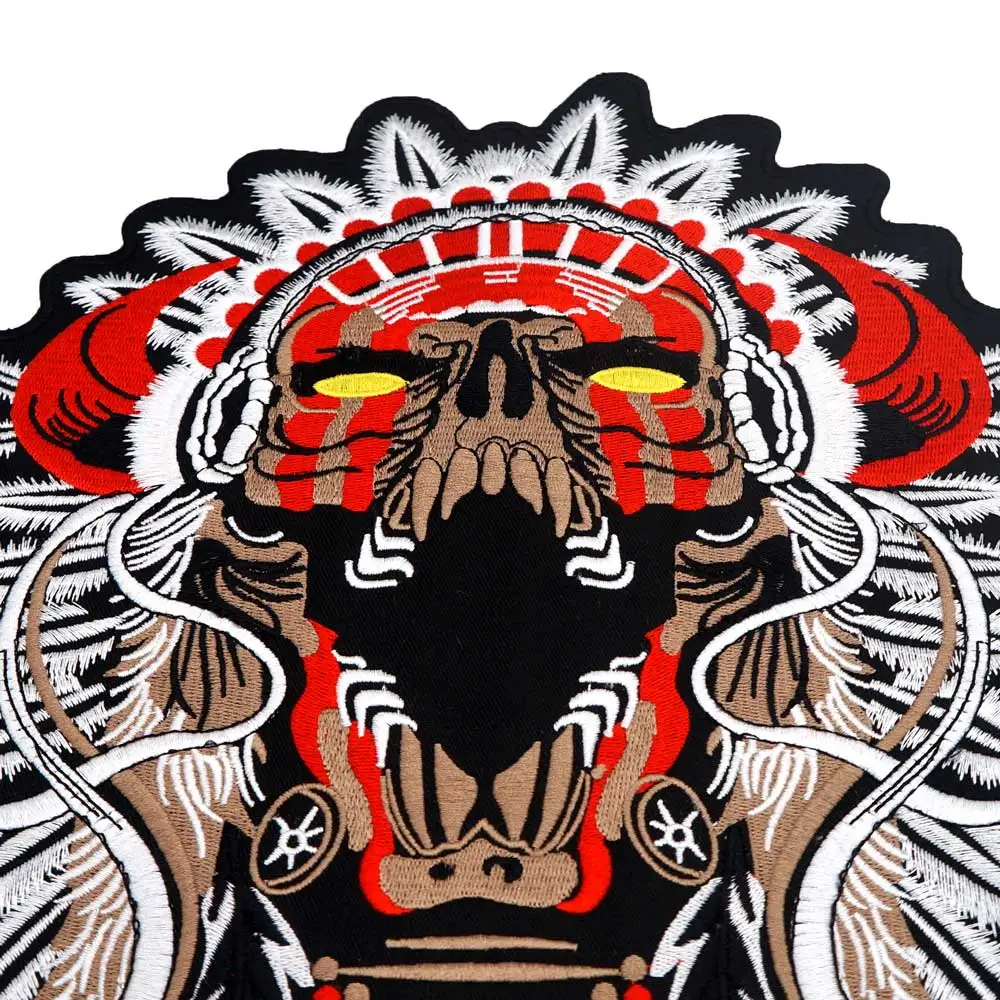 Японская Маска самурая вышитая этикетка черепа Панк байкерские нашивки наклейки