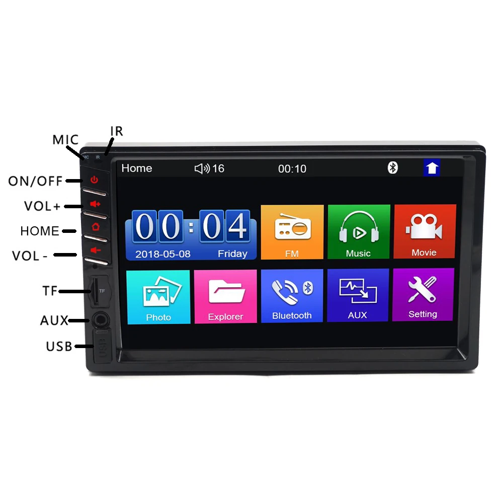 7 дюймов сенсорный экран Экран 2 Din Автомобильный Радио Bluetooth монитор автомобиля MP5