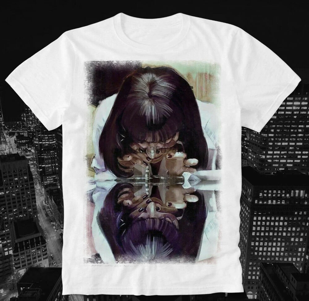 Винтажная футболка с изображением маспы миы Уоллес джеккейк слимс Винсента Тарантино|Мужские футболки| |