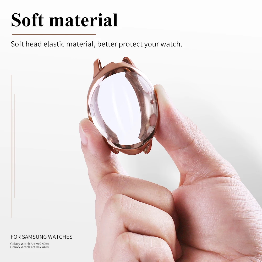 

Non-tempered soft silicone full-screen protective case for Samsung Galaxy Watch Active 2 40MM 44MM for replacement accessories