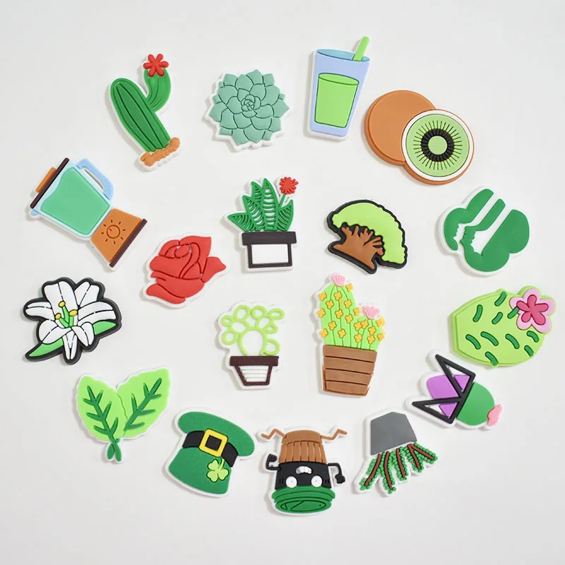 

1 piece Crocses Charms Environmental Protection Series PVC Flexible Glue Removable Shoe Ornament Shoe Buckle Decorative Buckle