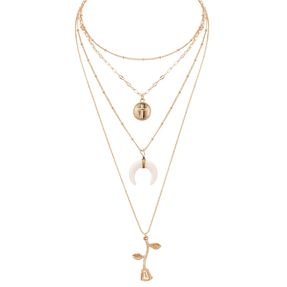 Женское длинное ожерелье с подвеской Луна|Цепочки| |