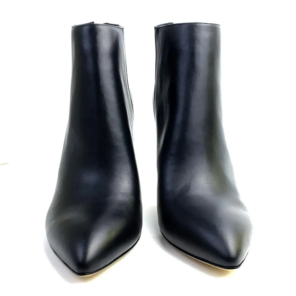 Women Boots Pointed Toe High Heels Ankle Back Zipper Stilettos Heel PU Formal Wear Winter Autumn Party Dress Sexy Black | Обувь