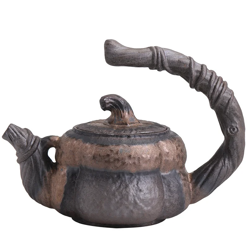 

Ceramic Teapot Stoneware Japanese-Style Pumpkin Kung-Fu Handmade Gold Tea-Tea