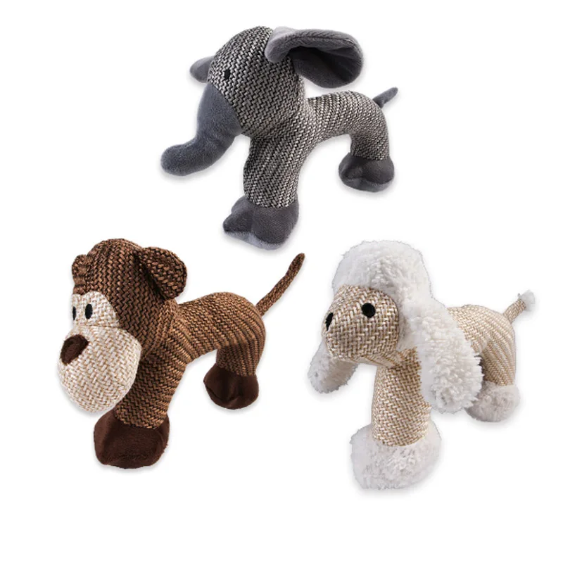 Подпись хлопковая обезьяна слон устойчивая к укусам собака пищалка утка игрушки