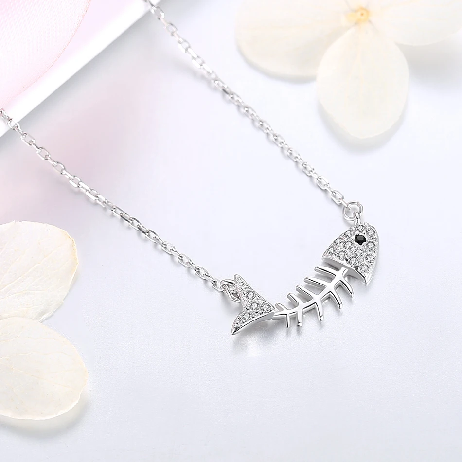 Ожерелье женское из серебра 925 пробы с фианитом | Украшения и аксессуары