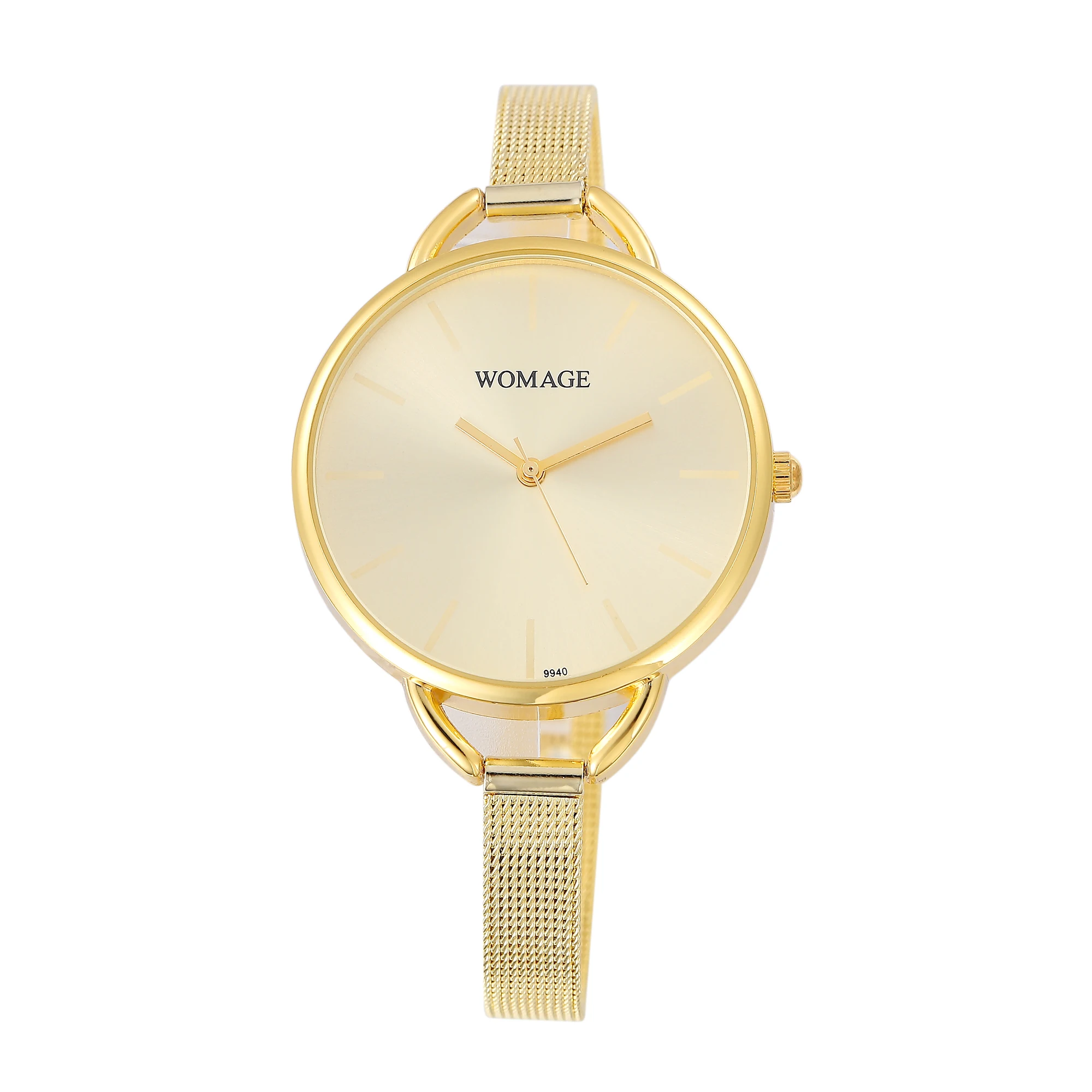 

Gold Watch Women Watch Set Luxury Silver Round Dial Mesh Belt Ultra Slim Watchband Dress Wristwatch Ladies Clock zegarek damski