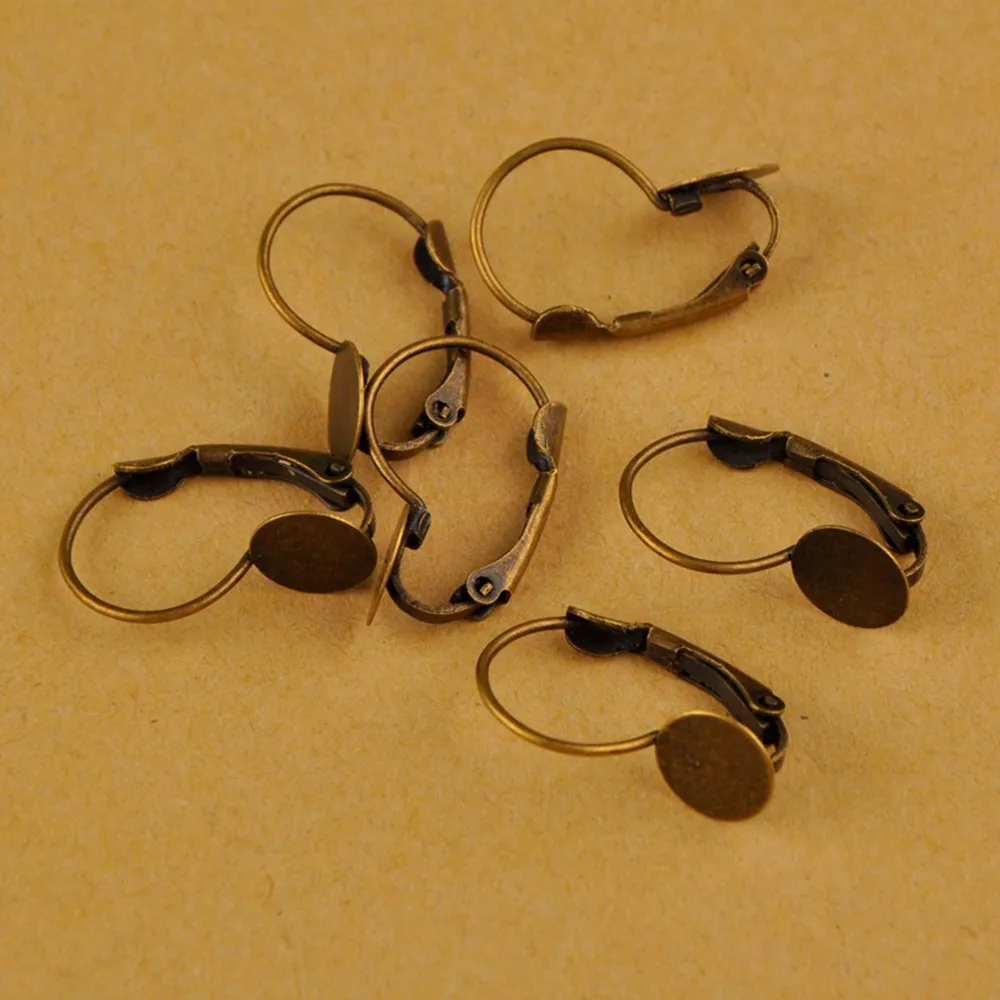

200 шт. античная бронза 8 10 мм пусковая площадка рычаг Серьги Крючки провода настройки базовые Серьги обручи на изготовление, поиск ювелирных изделий поставки