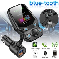 new car blue tooth 5 0 fm transmitter wireless audio receiver auto mp3 player 2 1a dual usb fast charger car accessories
