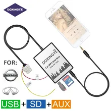DOXINGYE USB SD AUX Car MP3 Music Adapter CD Changer Audio Adapte For Nissan Almera Maxima Teana Infiniti FX\EX 4+8PIN Interface