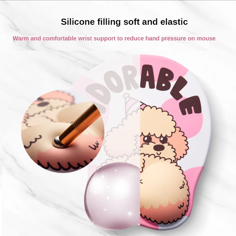 Коврик для мыши корги с поддержкой запястья симпатичная мультяшная личность