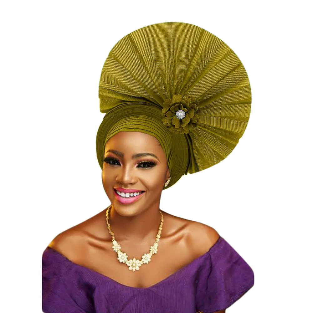 Aso oke головной убор с бусинами Алмазный aso нигерийский Африканский Авто gele ebi