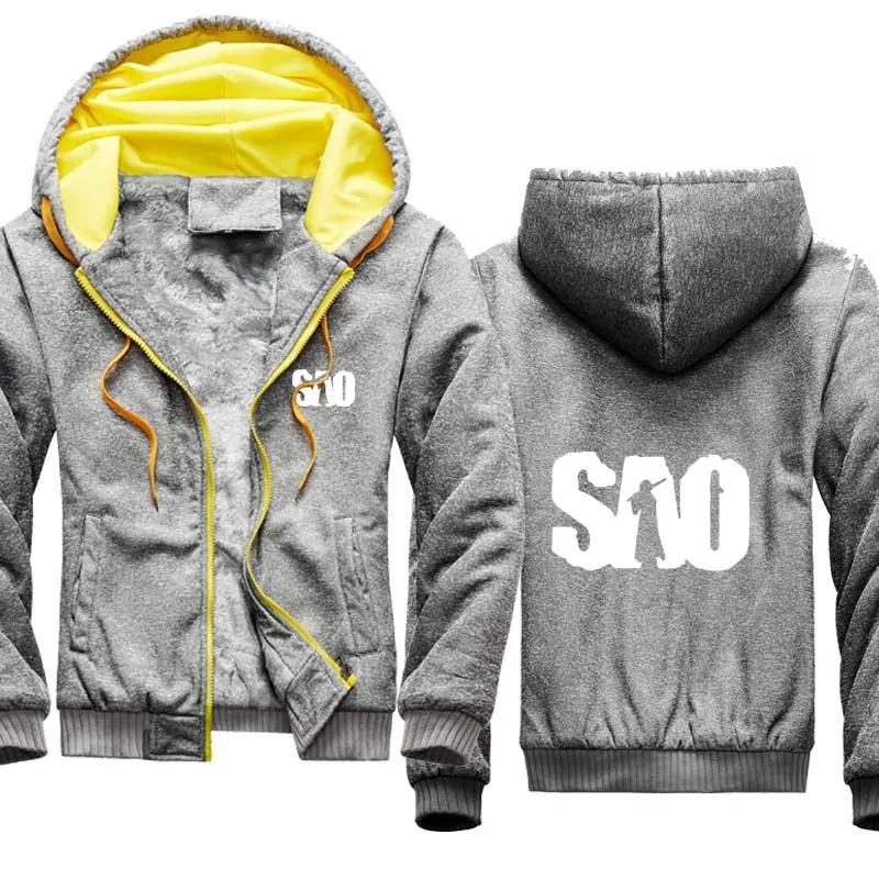 

Plus velvet thickening Men's pullover winter SAO Sword Art Online print Anime COS Clothing Cotton Men's jackets