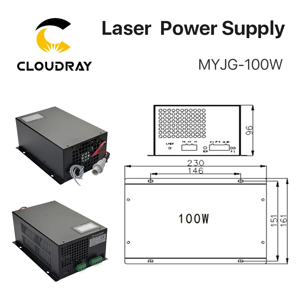 Cloudray 80-100W CO2 Laser Power Supply MYJG-100W for CO2 Laser Engraving and Cutting Machines image 2